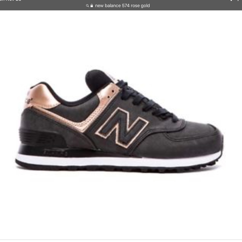 New Balance 574 rose gold and charcoal